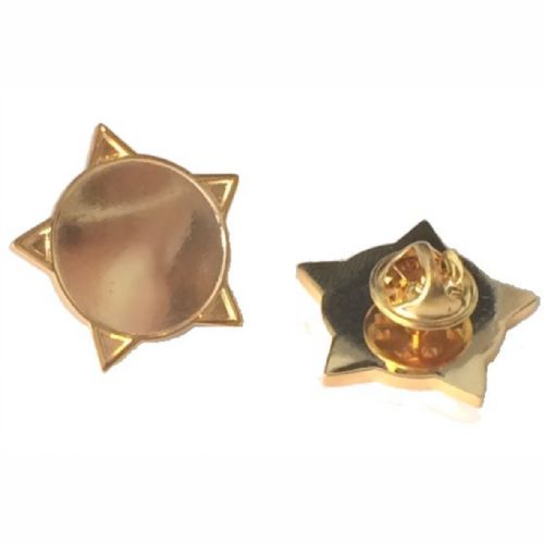 Superior Badge Blank star 18mm gold clutch fitting
